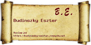 Budinszky Eszter névjegykártya