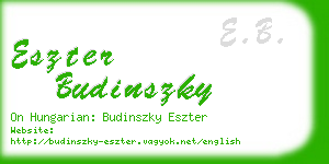 eszter budinszky business card